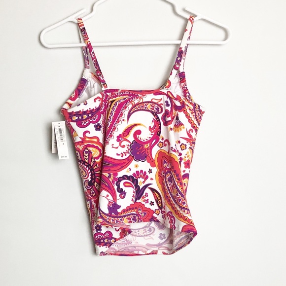 Lands End Pink Paisley Tankini Swim Top SZ… - Picture 6 of 10